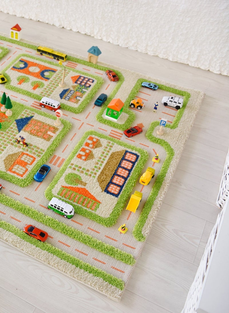 IVI 3D Play Carpet Traffic Design - Medium | Green | Activity Playmat for Kids & Children | Bedroom, Living Room, Nursery Rug | Polypropylene | Foldable | 150 cm x 100 cm - Image 3